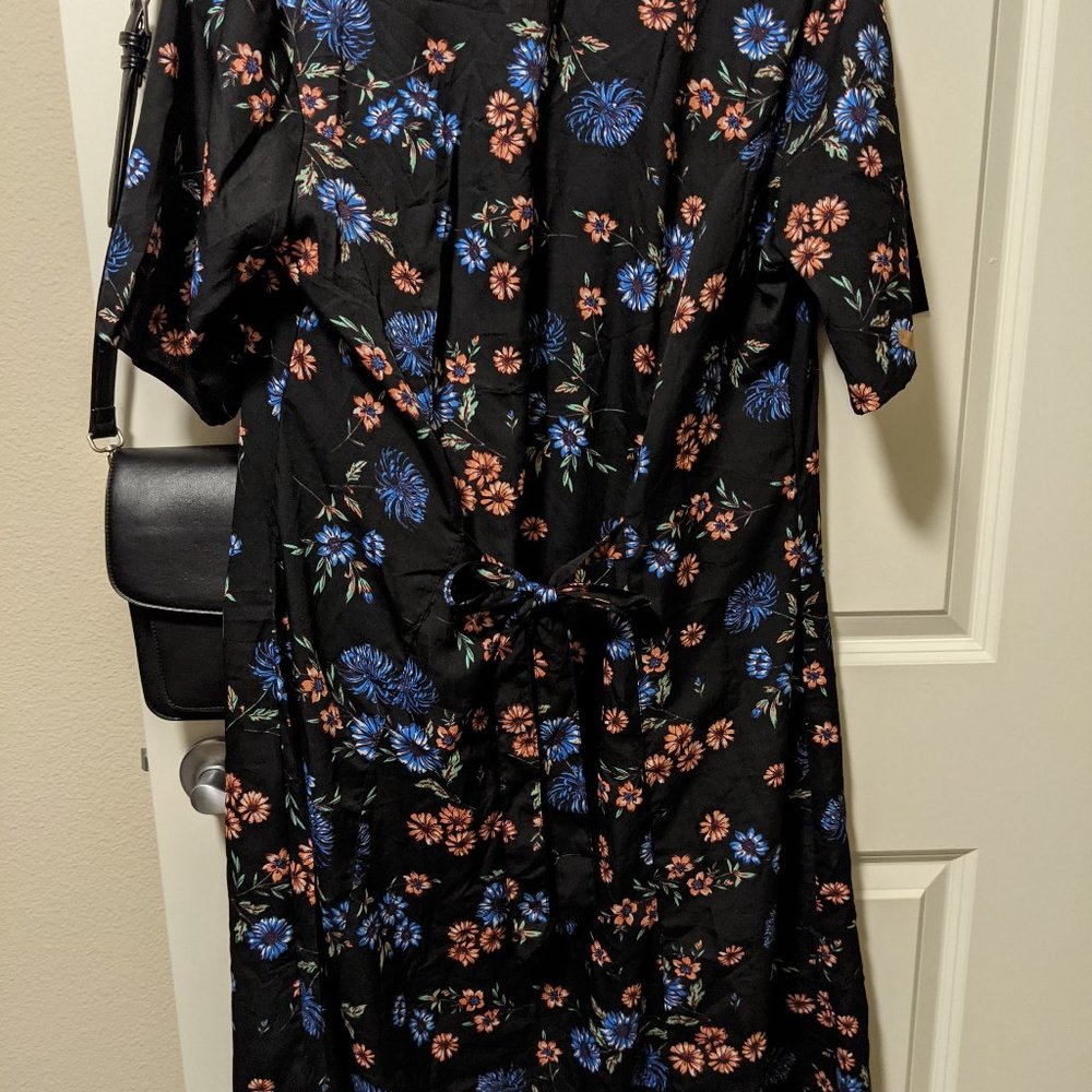 Asos Influence Plus Floral Button Down Midi Shirt… - image 4